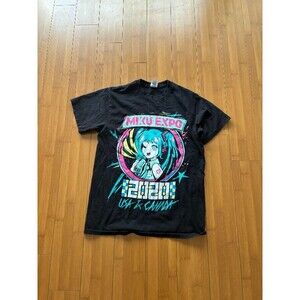 OMOCAT x Hatsune Miku Expo 2020 USA & Canada tour Black Tee Medium